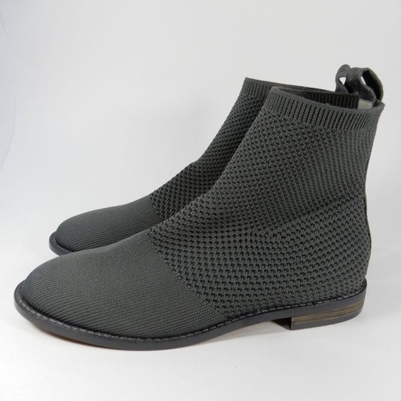 EILEEN FISHER Jude Stretch Knit Socks BOOTIES Boots Size 6.5 Graphite Gray NEW - Picture 7 of 11
